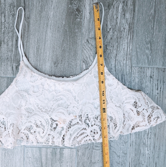 NWT Vintage Havana White Leave Crop Top M - Picture 4 of 5